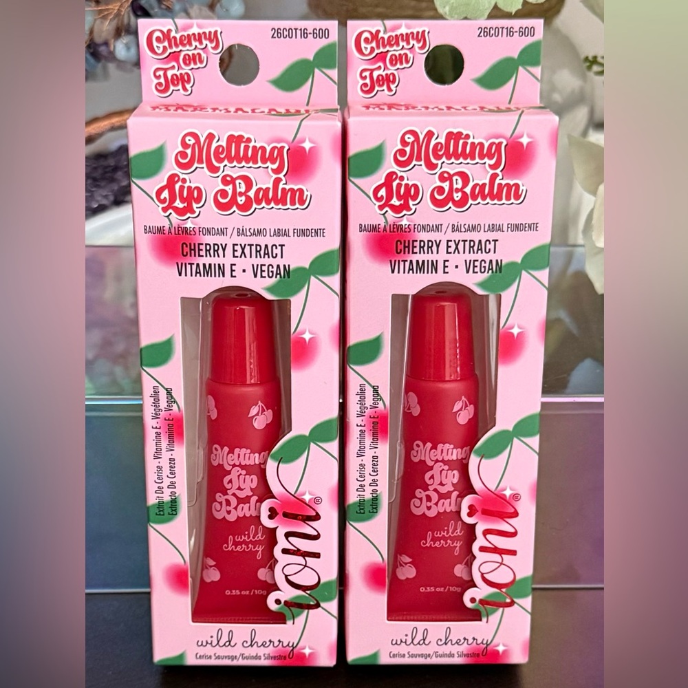 🆕🍒 IONI LIMITED EDITION “CHERRY ON TOP” MELTING LIP BALM SET OF 2. BRAND NEW.